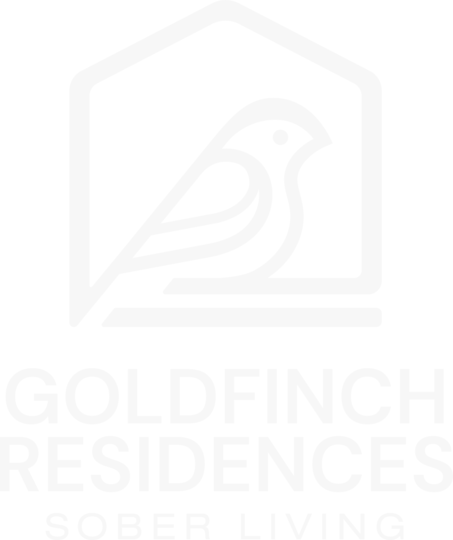 Goldfinch Residences logo featuring a stylized bird within a house outline, representing a sober living facility in New Jersey.